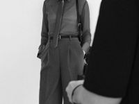 Блузка из жатого шифона с галстуком, Серый