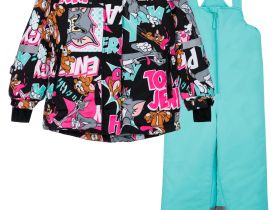 Комплект текстильный с полиуретановым покрытием для девочек: куртка, полукомбинезон