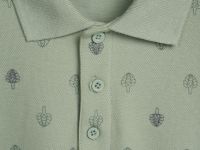 Поло из хлопка с принтом, Зеленый