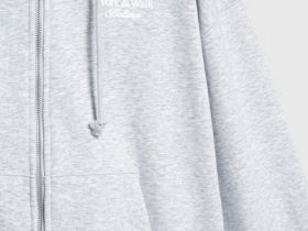 Толстовка на молнии с вышивкой, Серый