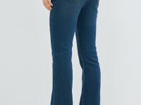 Расклёшенные утеплённые джинсы, Синий