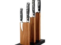Подставка для ножей магнитная Woodinhome KS050SON-ST, дуб/мрамор