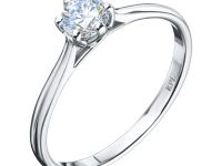 Классическое кольцо из белого золота с бриллиантом э4701кц07200752