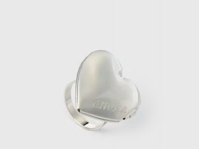 Кольцо-локет в форме сердца, Серебряный