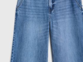 Широкие джинсы с высокой посадкой из лиоцелла, Голубой