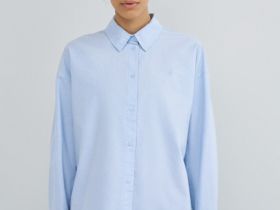 Рубашка из хлопка оксфорд, Голубой