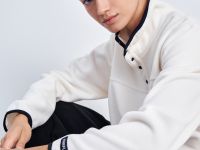 Толстовка с контрастной отделкой и воротником-стойкой