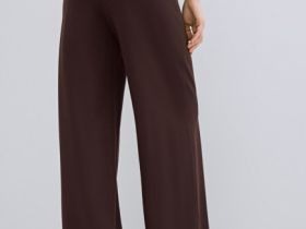 Широкие брюки из трикотажа, Коричневый
