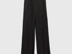 Широкие атласные брюки, Коричневый