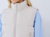 Утеплённый стёганый жилет, Бежевый