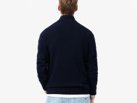 Мужской шерстяной свитер Lacoste на молнии с высоким воротом