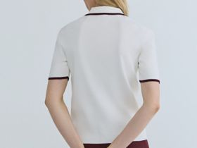 Джемпер с воротником поло на молнии, Бежевый