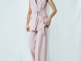 Широкие брюки со льном, Розовый