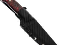 Нож Стрела, сталь Elmax, рукоять карбон, черно-красный