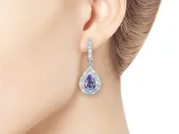 Серьги из белого золота с танзанитами э4760сг06210422