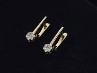 Серьги из желтого золота с бриллиантами э0301сг10134800