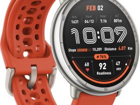 Умные часы Amazfit Active 2R Premium Серебристые, с чёрным и красным ремешком