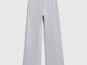 Широкие трикотажные брюки для девочек, Серый
