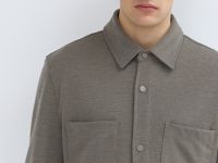 Рубашка из трикотажа с карманами, Коричневый