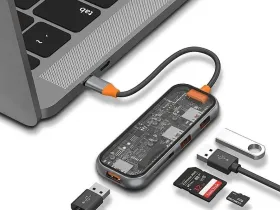 Адаптер Wiwu Cyber 5 в 1 HUB USB-C на 3xUSB3.0/TF/SD (Space Gray)
