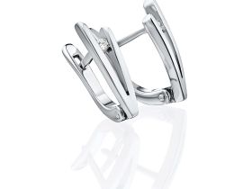 Серьги из белого золота с бриллиантами э4701сг11134300