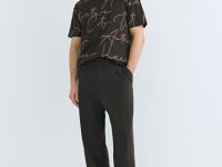 Футболка с принтом, Коричневый