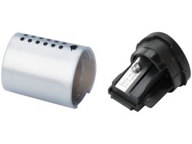 Точилка пластиковая Faber-castell "Grip 2001 Mini" 1 отверстие, контейнер, серебряная