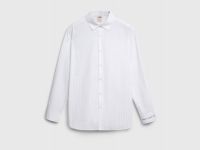 Рубашка в полоску O'STIN x Яндекс Книги, Белый