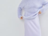 Сатиновая юбка А-силуэта, Фиолетовый