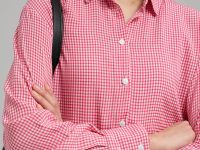 Рубашка прямого кроя в клетку