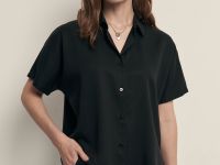 Блузка из тенселя с коротким рукавом