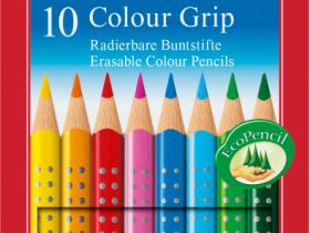 Набор карандашей цветных Faber-castell "Grip-2001" 10 цв с ластиками в картоне