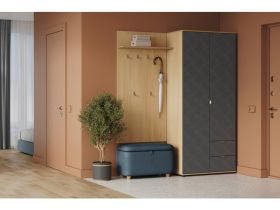 Распашной шкаф Монблан 2-93x215 Косы Графитовый