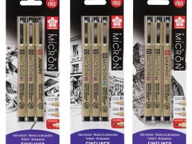 Набор капиллярных ручек Sakura "PIGMA MICRON" 3 шт (0,35мм 0,45мм + Ручка Pigma Graphic 1 мм)