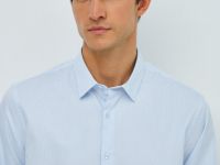 Классическая рубашка из хлопка, Голубой