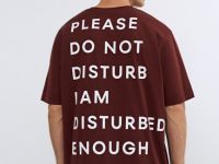 Пижамная футболка с текстовым принтом, Красный