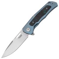 Складной нож LionSteel Q4TTRO, сталь MagnaCut, рукоять титан, голубой