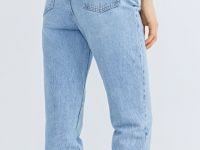 Прямые джинсы со средней посадкой, Голубой