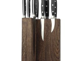 Подставка для ножей магнитная Woodinhome KS009SOB, дуб, коричневый