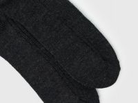 Высокие носки с шерстью в рубчик, Серый