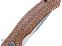 Складной нож Petrified Fish Warrior, сталь K110, рукоять Brown Micarta