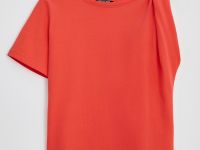 Топ из хлопка с открытым плечом и фигурным узлом