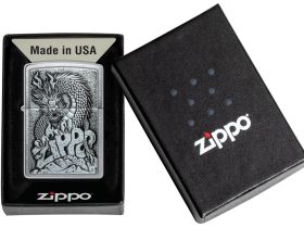 Зажигалка ZIPPO Classic с покрытием Brushed Chrome, латунь/сталь, серебристая