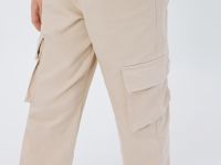 Брюки с карго-карманами для девочек, Бежевый