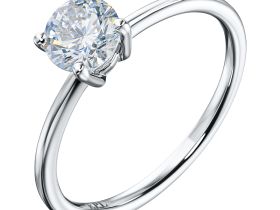 Помолвочное кольцо из белого золота с бриллиантом э0901кц08210868