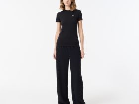 Женская хлопковая футболка Lacoste свободного кроя