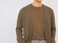 Кардиган с эффектом стирки, Желтый