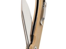 Складной нож Petrified Fish Tunny PFB05BRMS, сталь Sandvik 14C28N, рукоять микарта