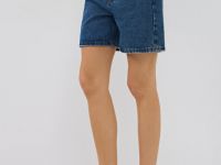 Прямые шорты со средней посадкой, Синий