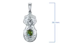 Подвеска из серебра с хромдиопсидом и бриллиантами э0636пд01260350